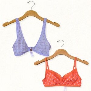 Savage X Fenty Bralette Bundle – Flocked Logo & Cotton Essentials Bralettes, S